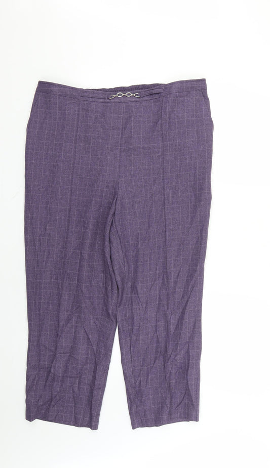 EWM Womens Purple Check  Trousers  Size 20 L23 in