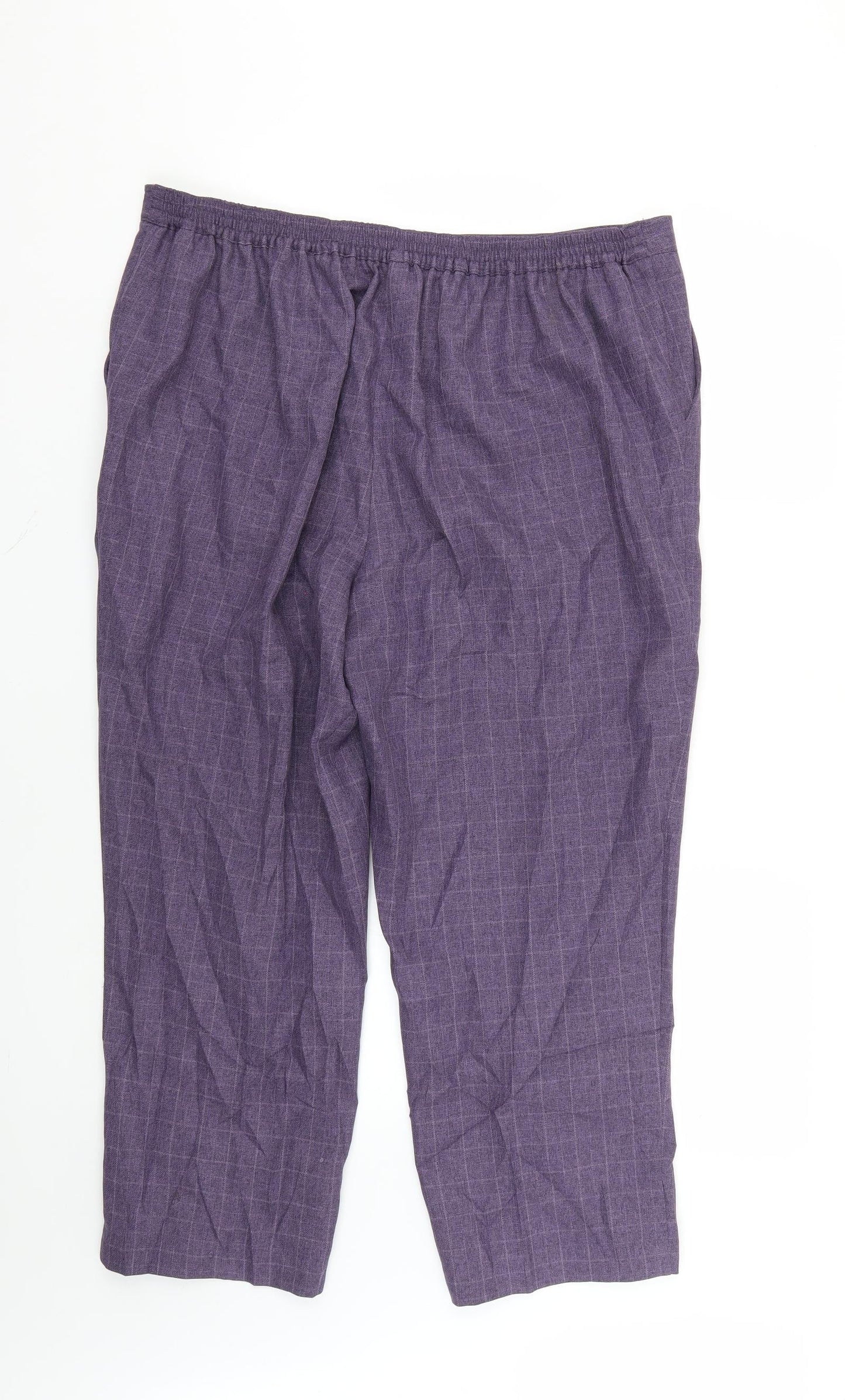 EWM Womens Purple Check  Trousers  Size 20 L23 in