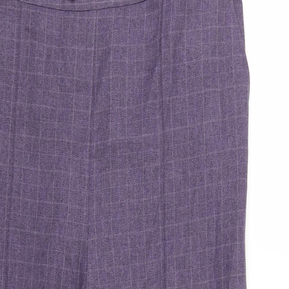 EWM Womens Purple Check  Trousers  Size 20 L23 in