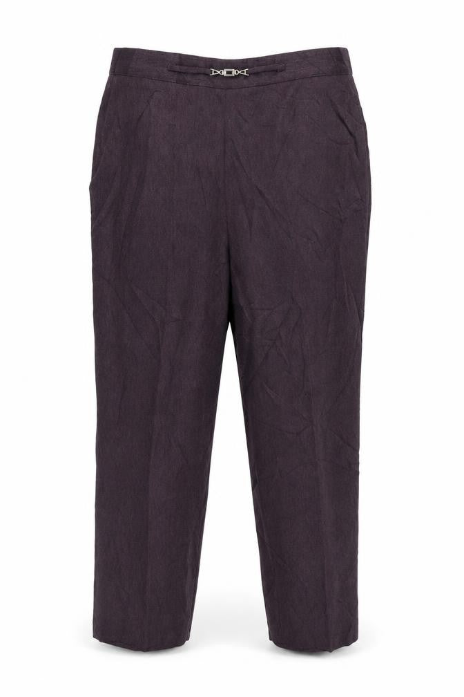 Front view of Classics women’s purple trousers, size UK 14, 24-inch leg