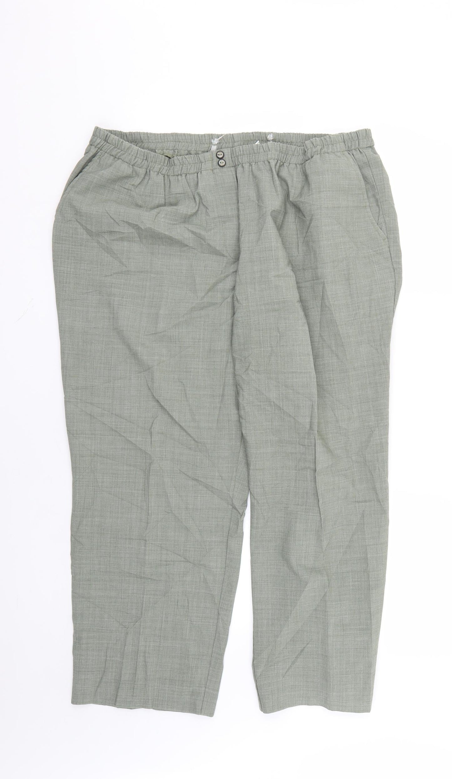 Womens UK Size  Preworn Regular Fit  Green Trousers