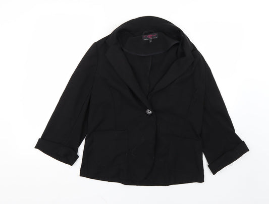 New Look Womens Black   Overcoat Coat Size 16