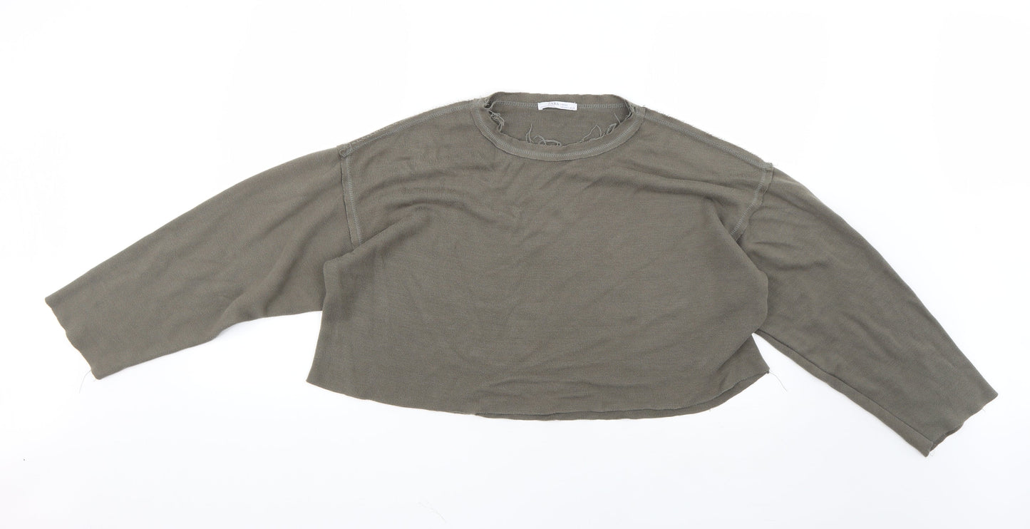 Womens UK Size S Zara Green Pullover Jumper