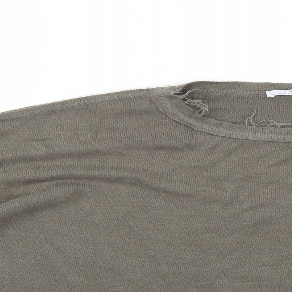 Womens UK Size S Zara Green Pullover Jumper