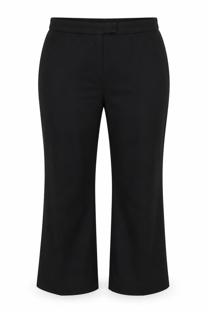 Front view of glamorosa women’s black trousers, size UK 20, 24-inch leg