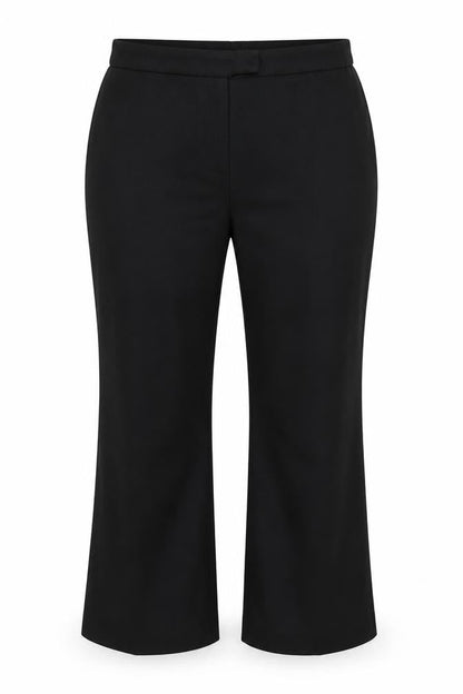 Front view of glamorosa women’s black trousers, size UK 20, 24-inch leg