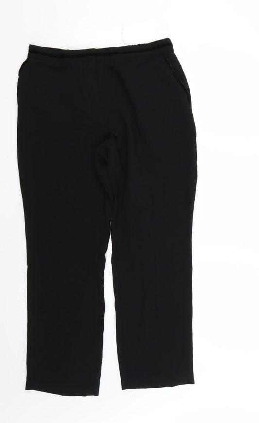 Womens UK Size 12 Marks and Spencer Regular Fit  Black Trousers