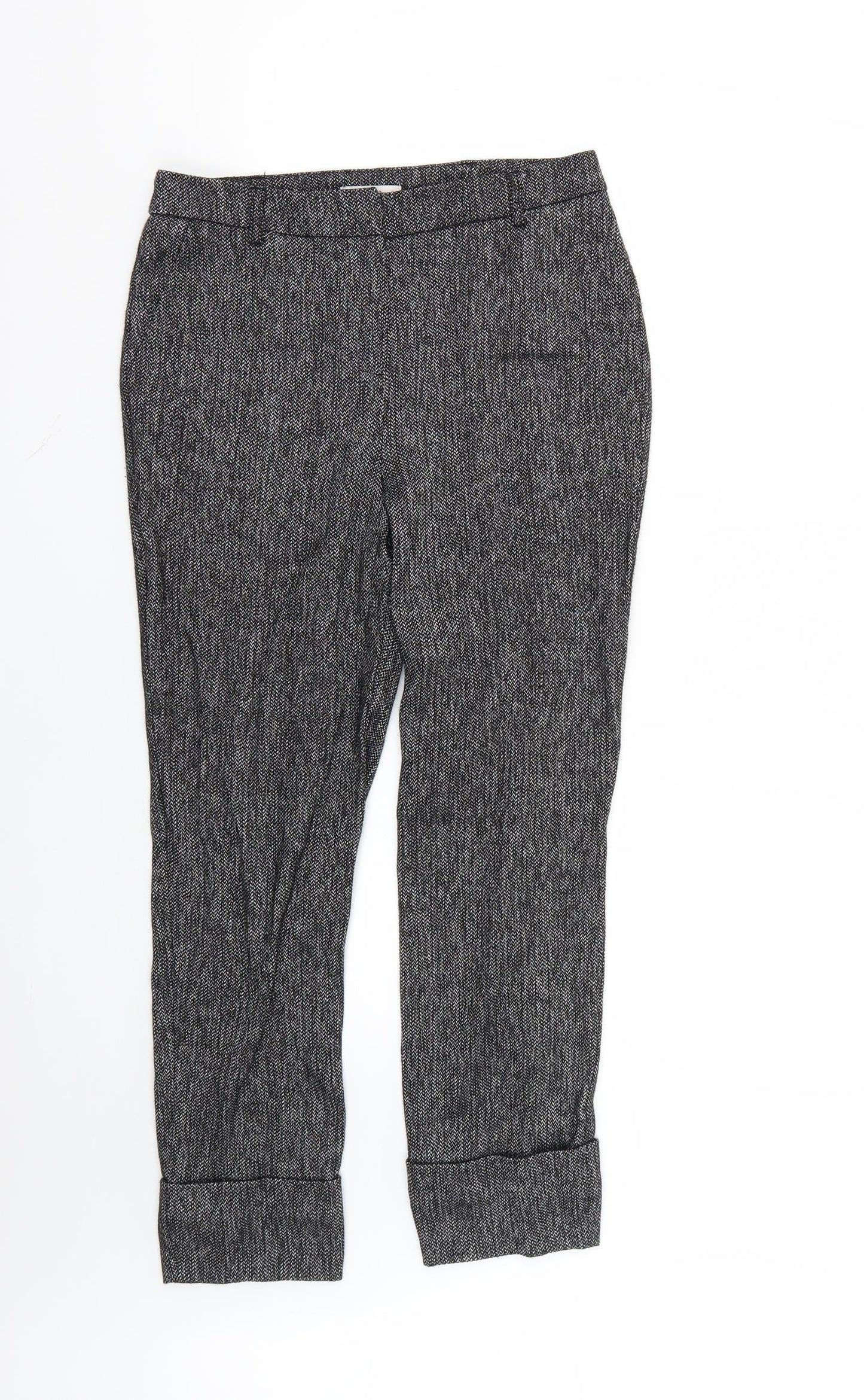 TU Womens Grey Argyle/Diamond  Trousers  Size 8 L24 in