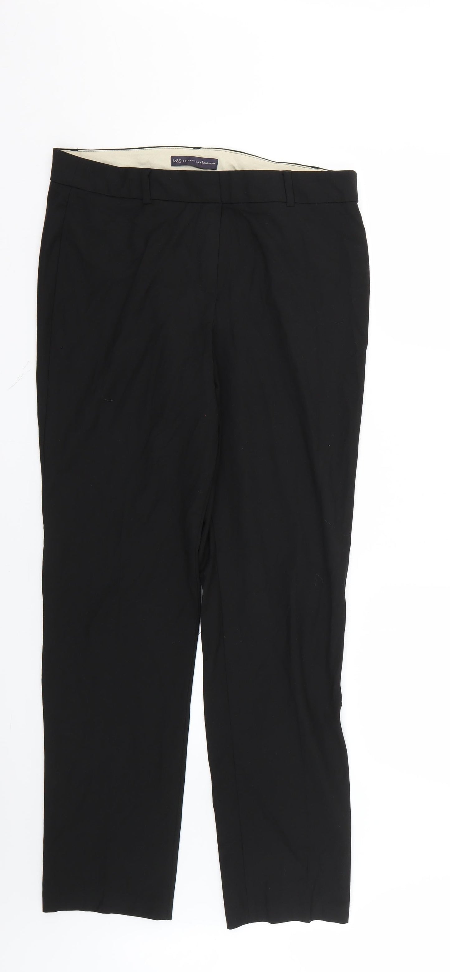 Womens UK Size 12 Marks and Spencer Regular Fit  Black Trousers