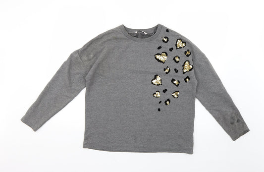 TU Womens Grey Animal Print  Pullover Jumper Size 10