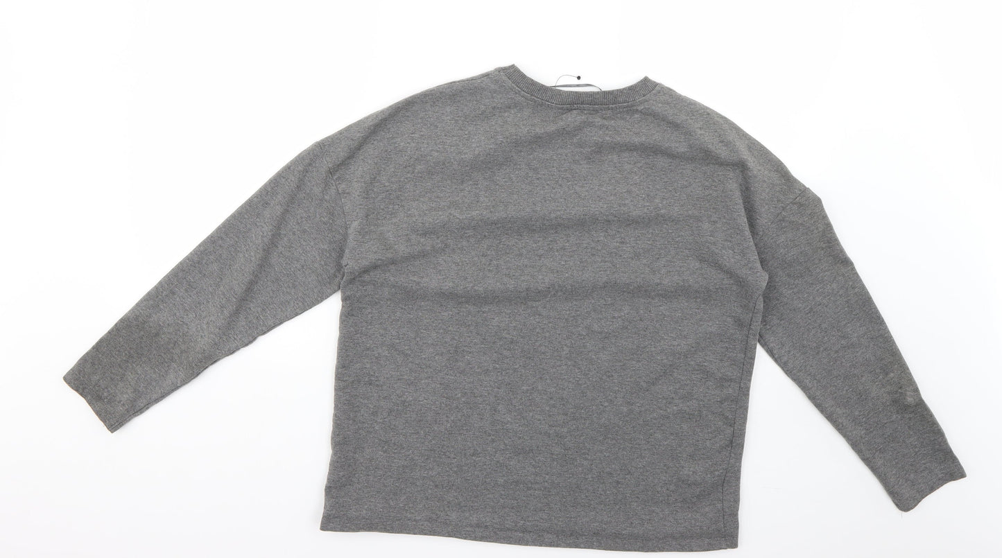 TU Womens Grey Animal Print  Pullover Jumper Size 10