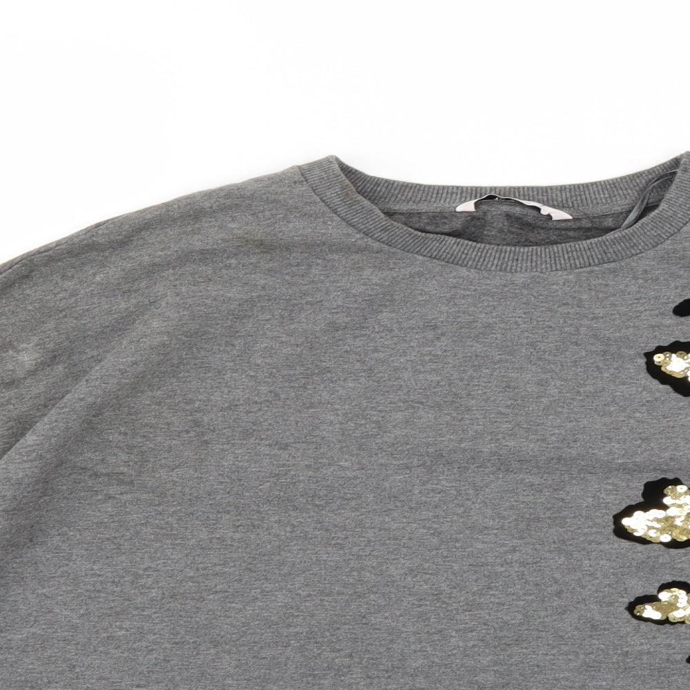 TU Womens Grey Animal Print  Pullover Jumper Size 10