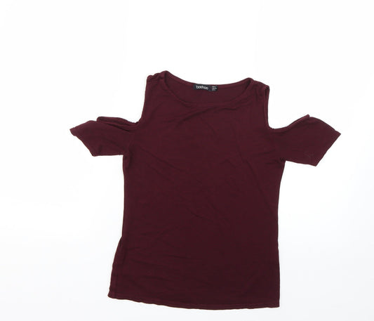 Boohoo Womens Purple   Basic Blouse Size 6