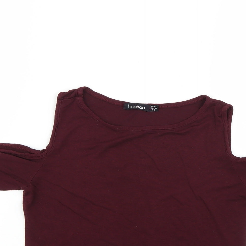 Boohoo Womens Purple   Basic Blouse Size 6