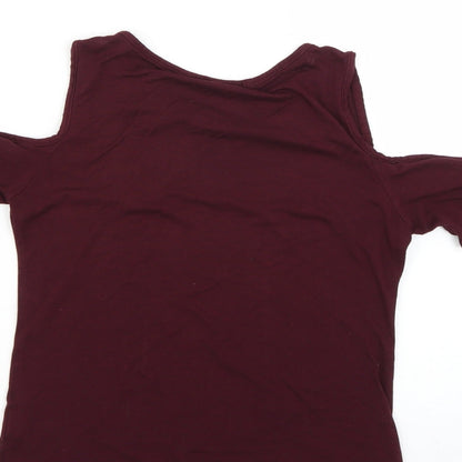 Boohoo Womens Purple   Basic Blouse Size 6