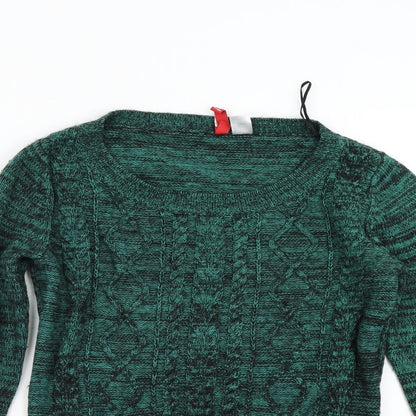 Womens UK Size 4 H&M Green Pullover Jumper