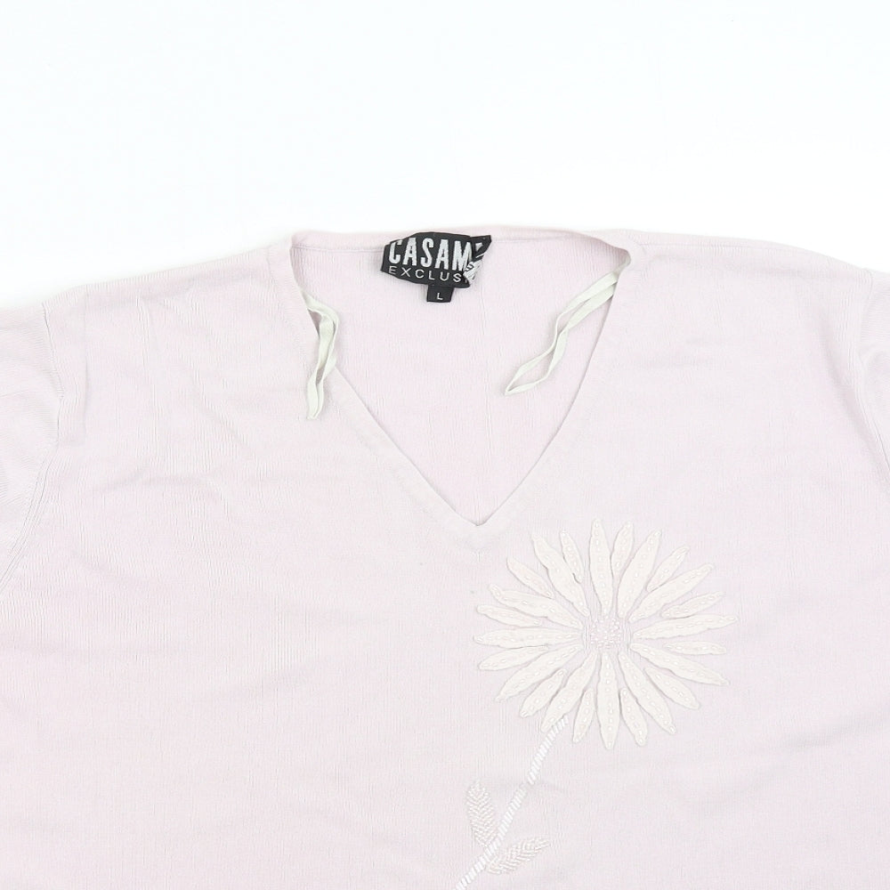 Womens UK Size L Casamia Pink Pullover Jumper