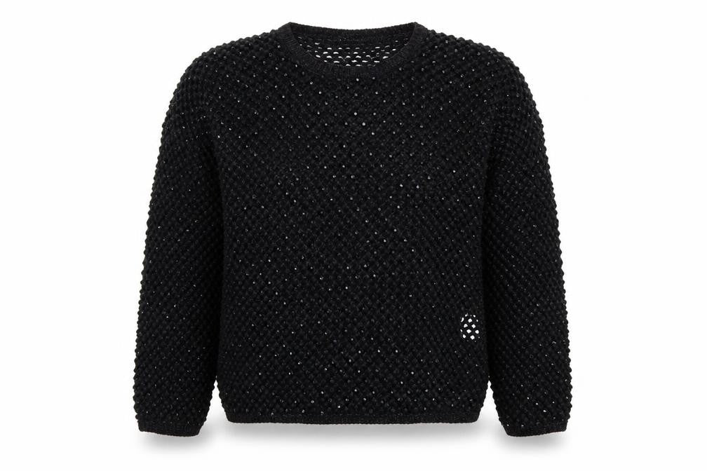 Front view of L' Ultima women’s black knit jumper, size M