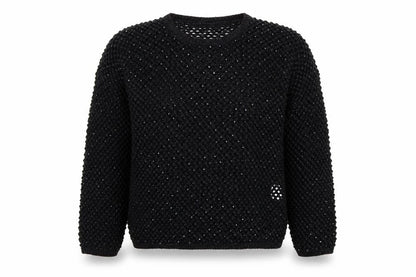 Front view of L' Ultima women’s black knit jumper, size M