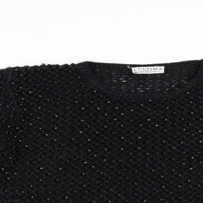 L' Ultima Womens Black  Knit Pullover Jumper Size M