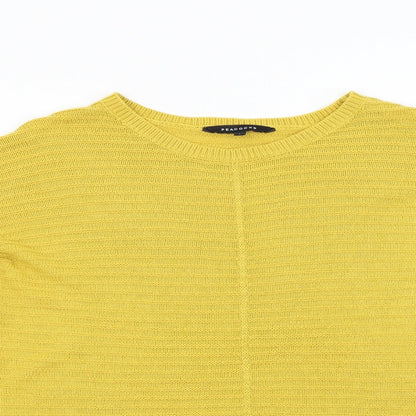 Womens UK Size L Peacocks Yellow Pullover Jumper