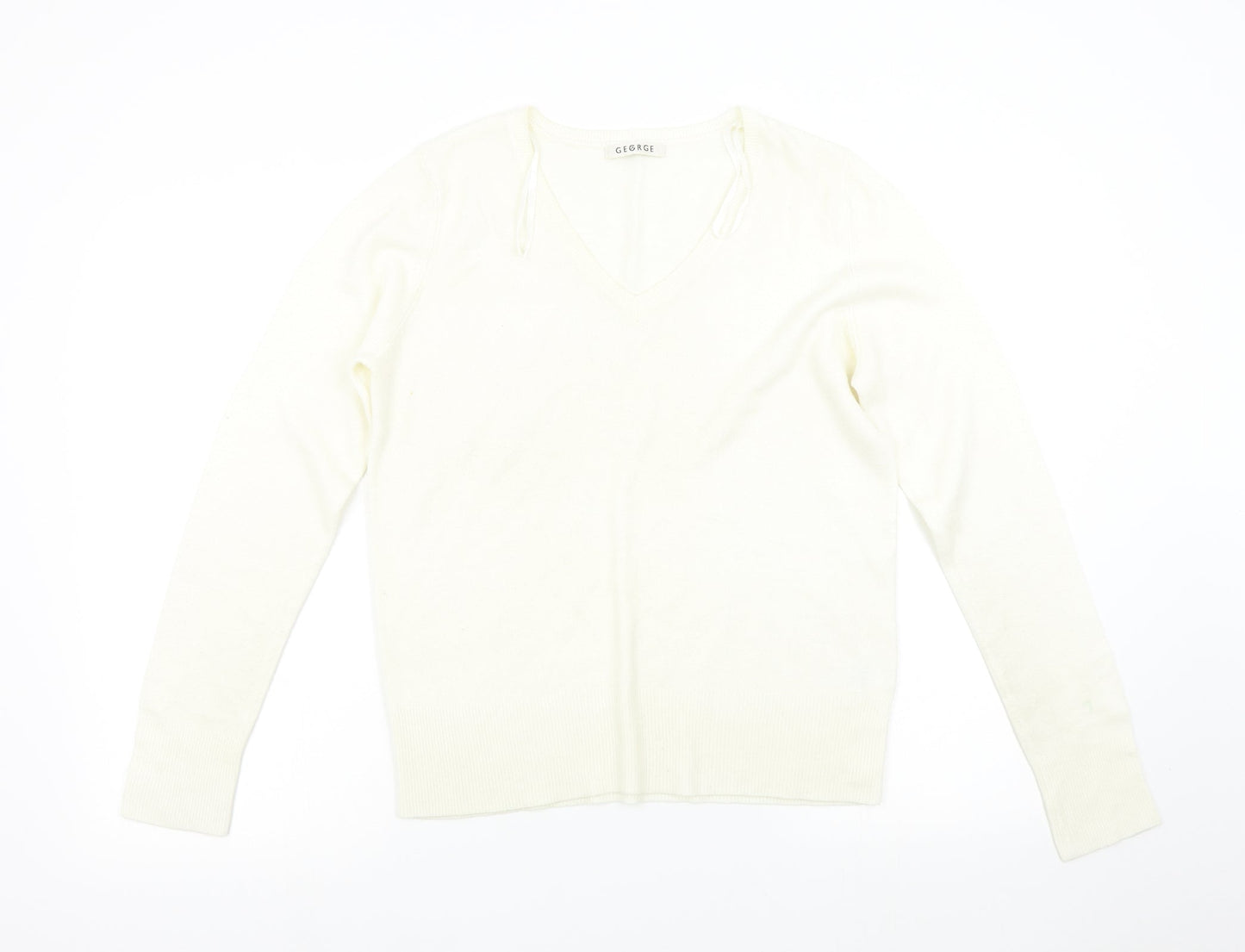 George Womens Ivory  Knit Pullover Jumper Size 14