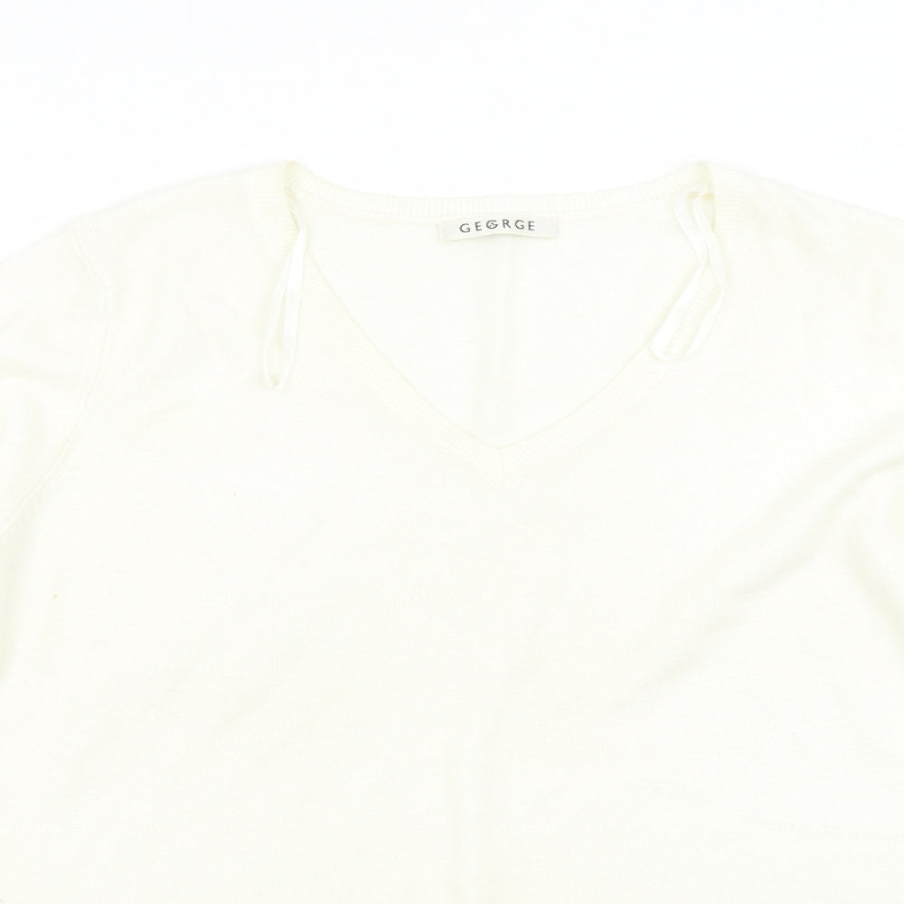 George Womens Ivory  Knit Pullover Jumper Size 14