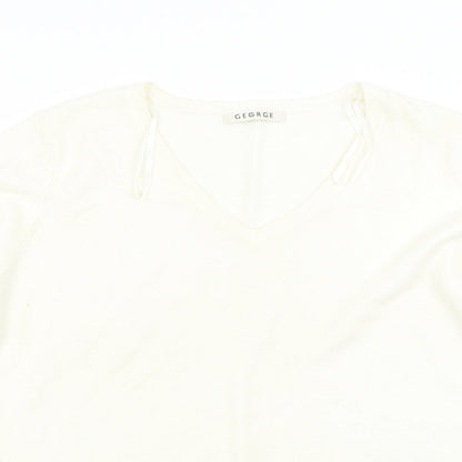 George Womens Ivory  Knit Pullover Jumper Size 14