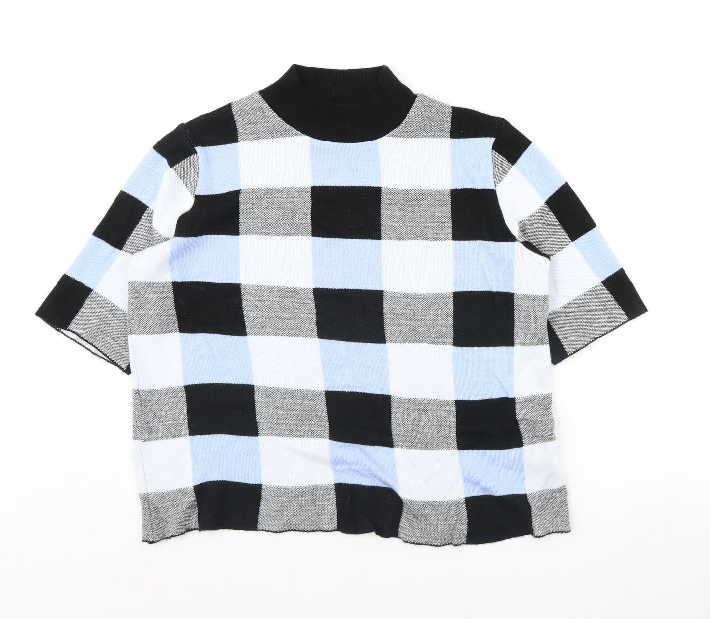 F&F Womens Blue Check  Pullover Jumper Size 16