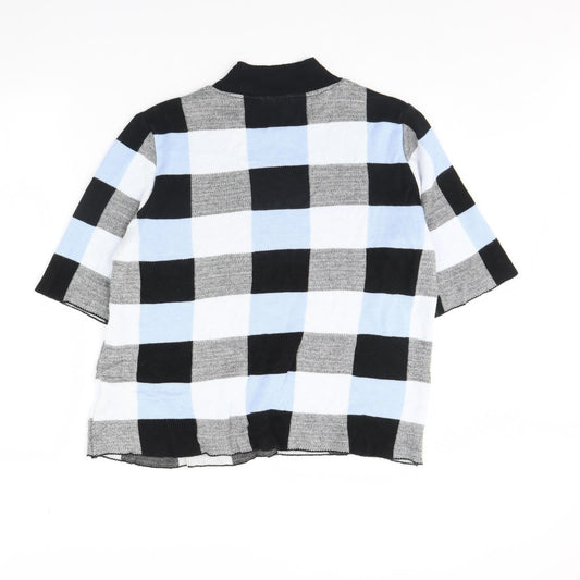 F&F Womens Blue Check  Pullover Jumper Size 16