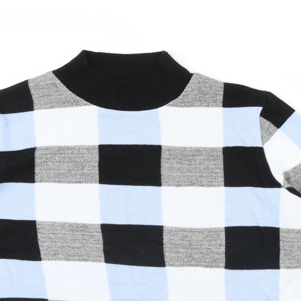 F&F Womens Blue Check  Pullover Jumper Size 16