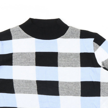 F&F Womens Blue Check  Pullover Jumper Size 16