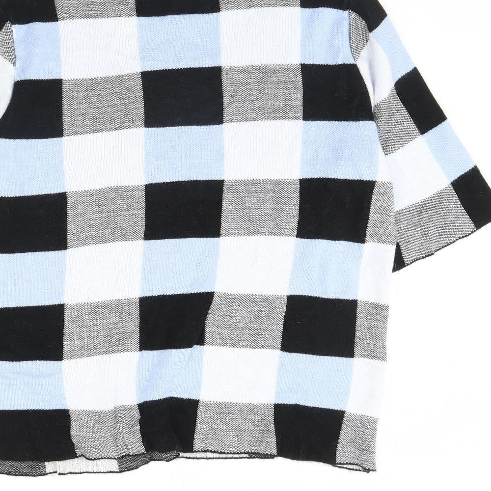 F&F Womens Blue Check  Pullover Jumper Size 16