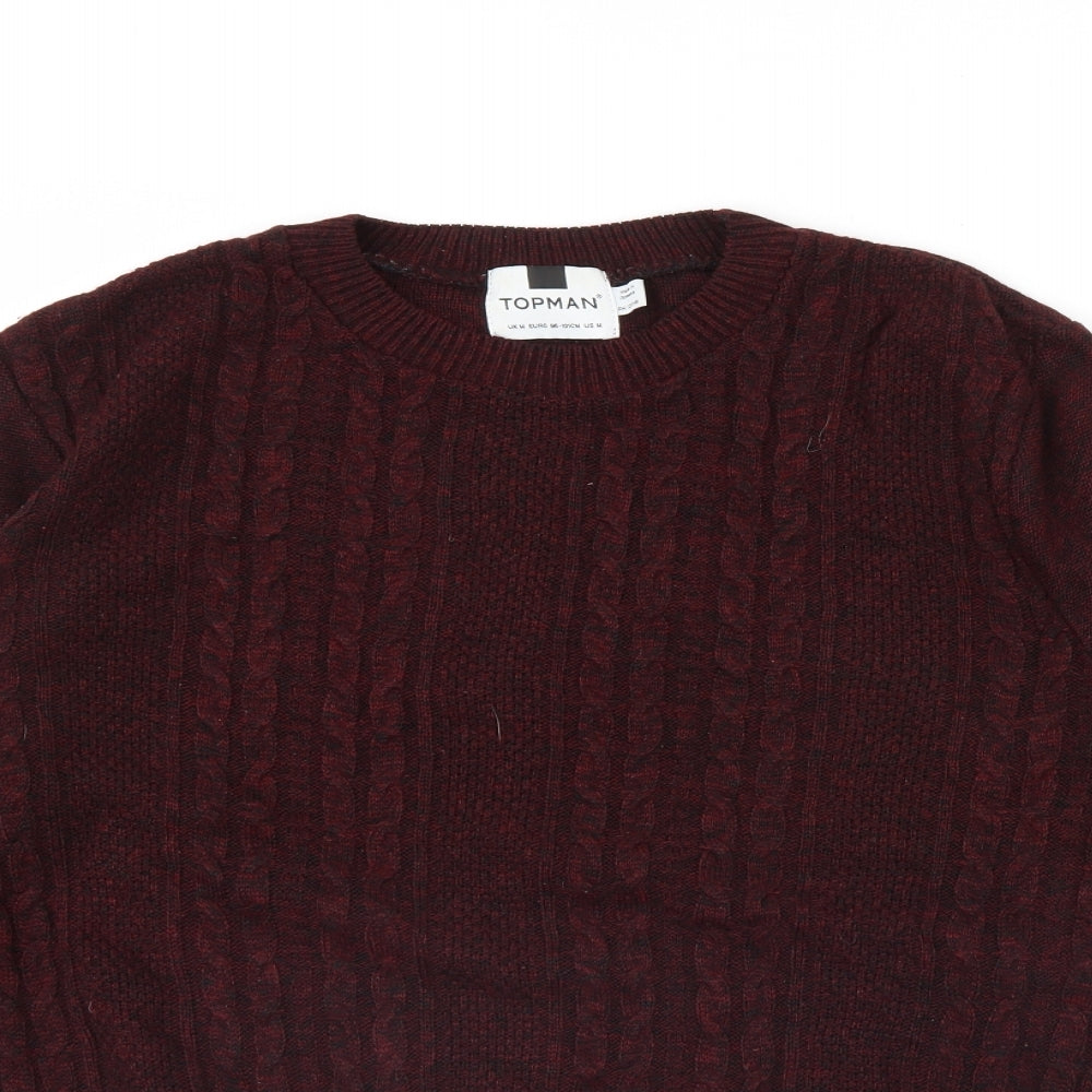 Topman Mens Red   Pullover Jumper Size M