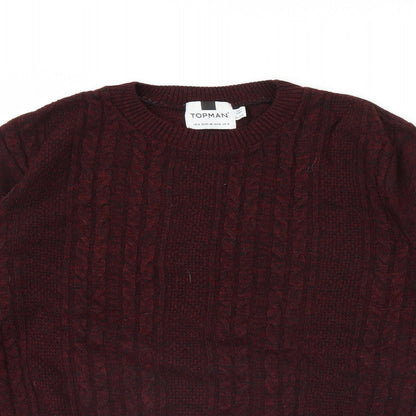 Topman Mens Red   Pullover Jumper Size M