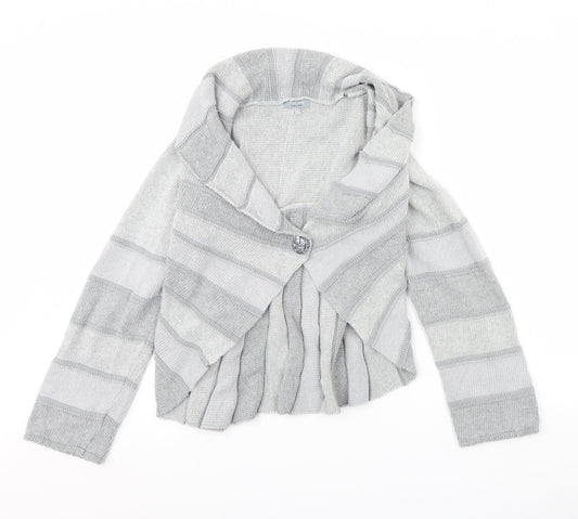 Per Una Womens Grey Striped  Jacket  Size L