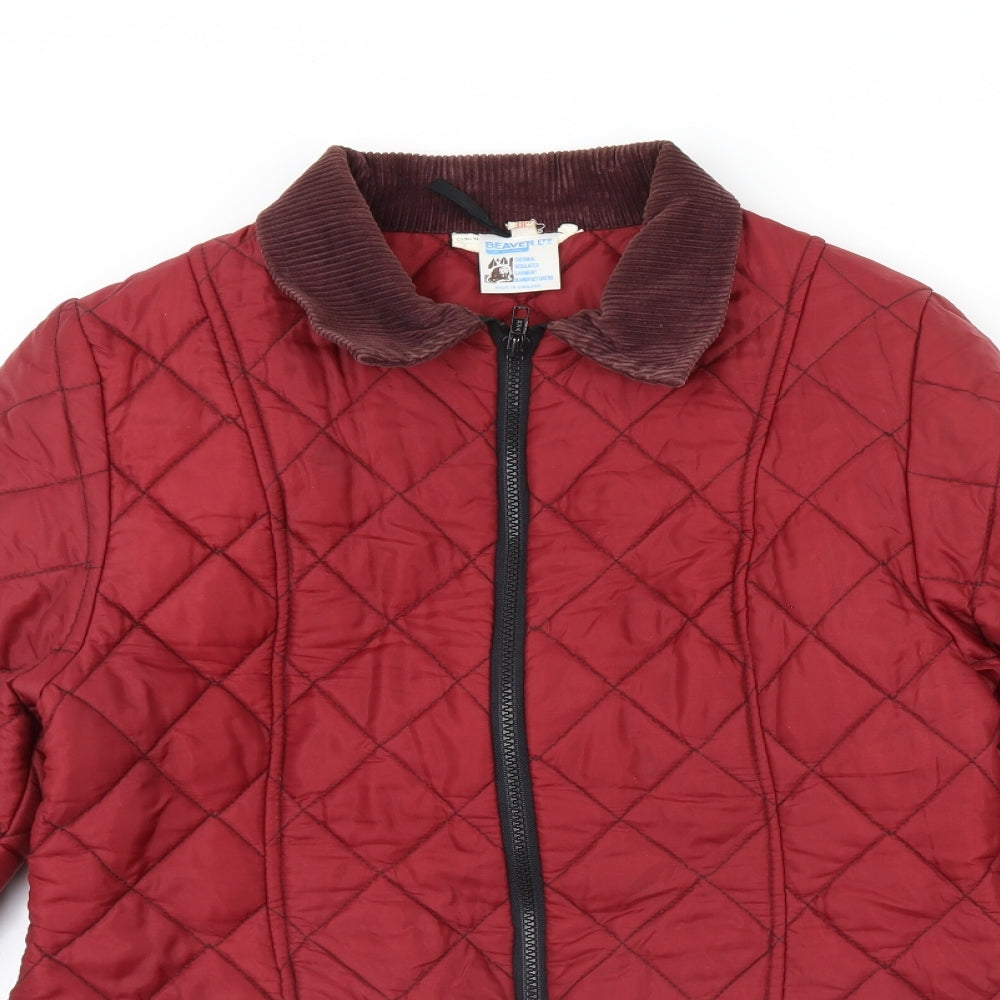 Womens UK Size 10 Preworn Red Rain Coat