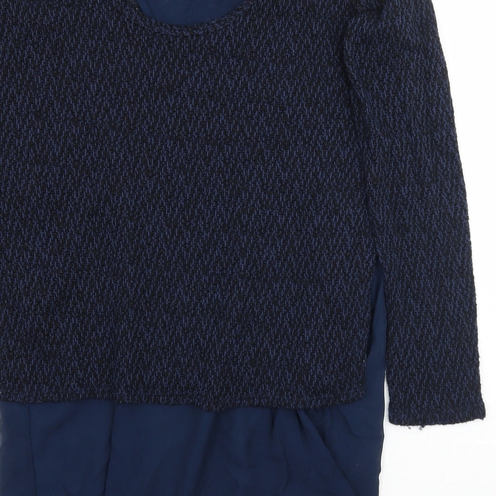 Womens UK Size L Green Envelope Blue Pullover Jumper