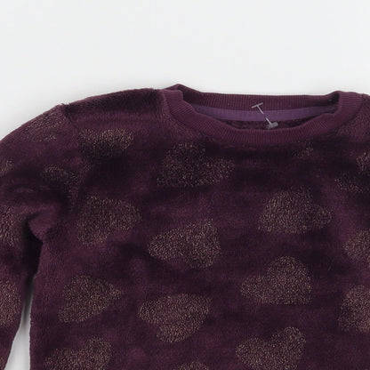 Primark Girls Purple   Pullover Jumper Size 5-6 Years