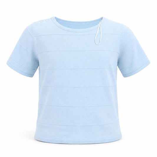 Front view of Marks & Spencer men’s blue t-shirt, size 14
