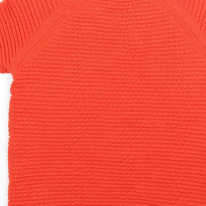 Papaya Womens Orange Striped  Basic T-Shirt Size 12