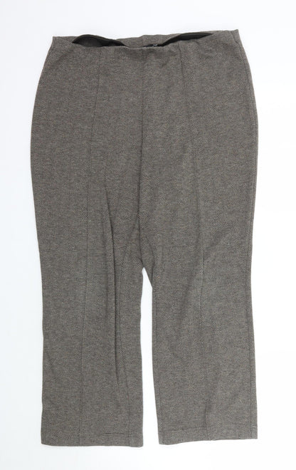 BM Womens Brown Geometric  Trousers  Size 16 L28 in