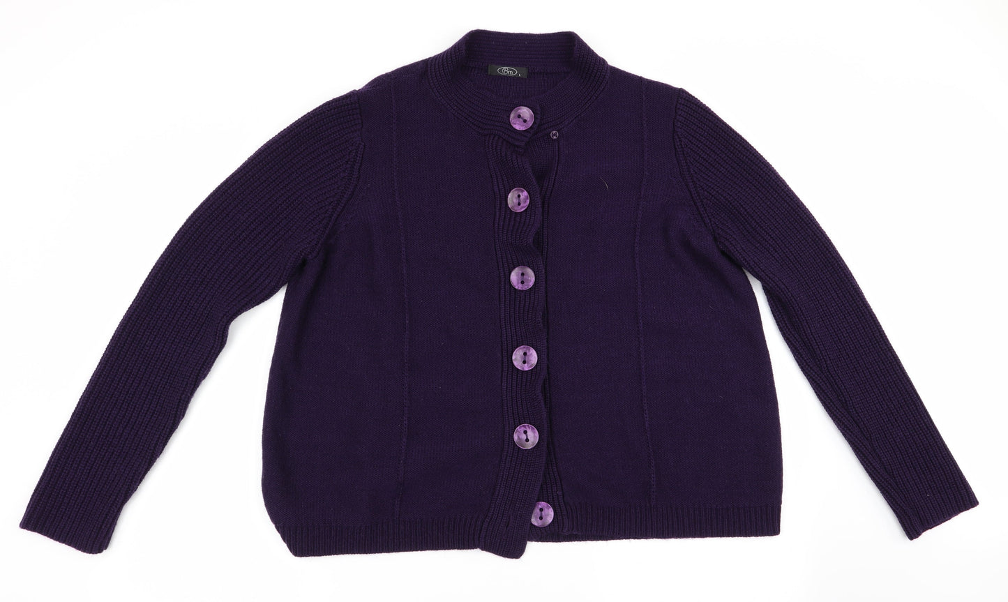 Womens UK Size L BM Purple Cardigan Jumper