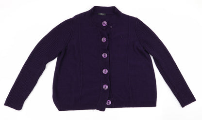 Womens UK Size L BM Purple Cardigan Jumper