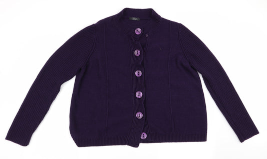 Womens UK Size L BM Purple Cardigan Jumper