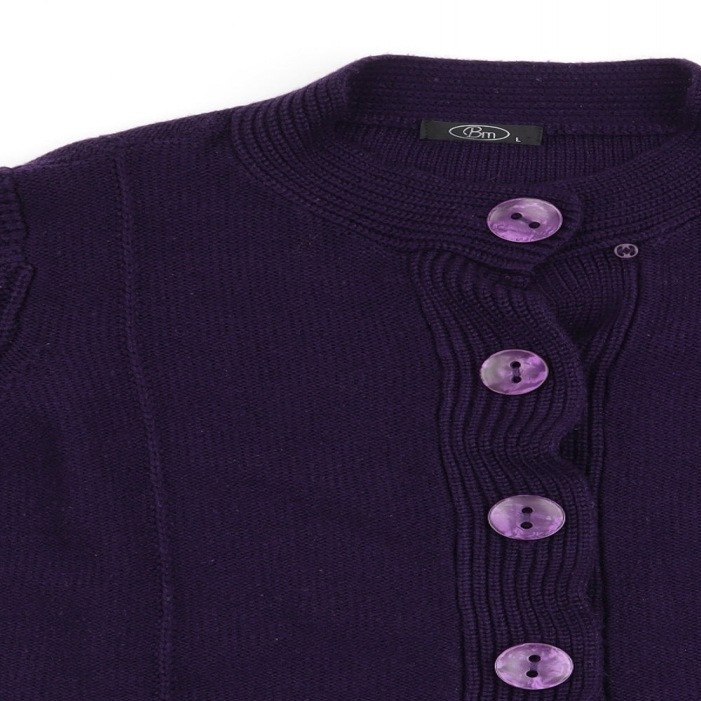 Womens UK Size L BM Purple Cardigan Jumper