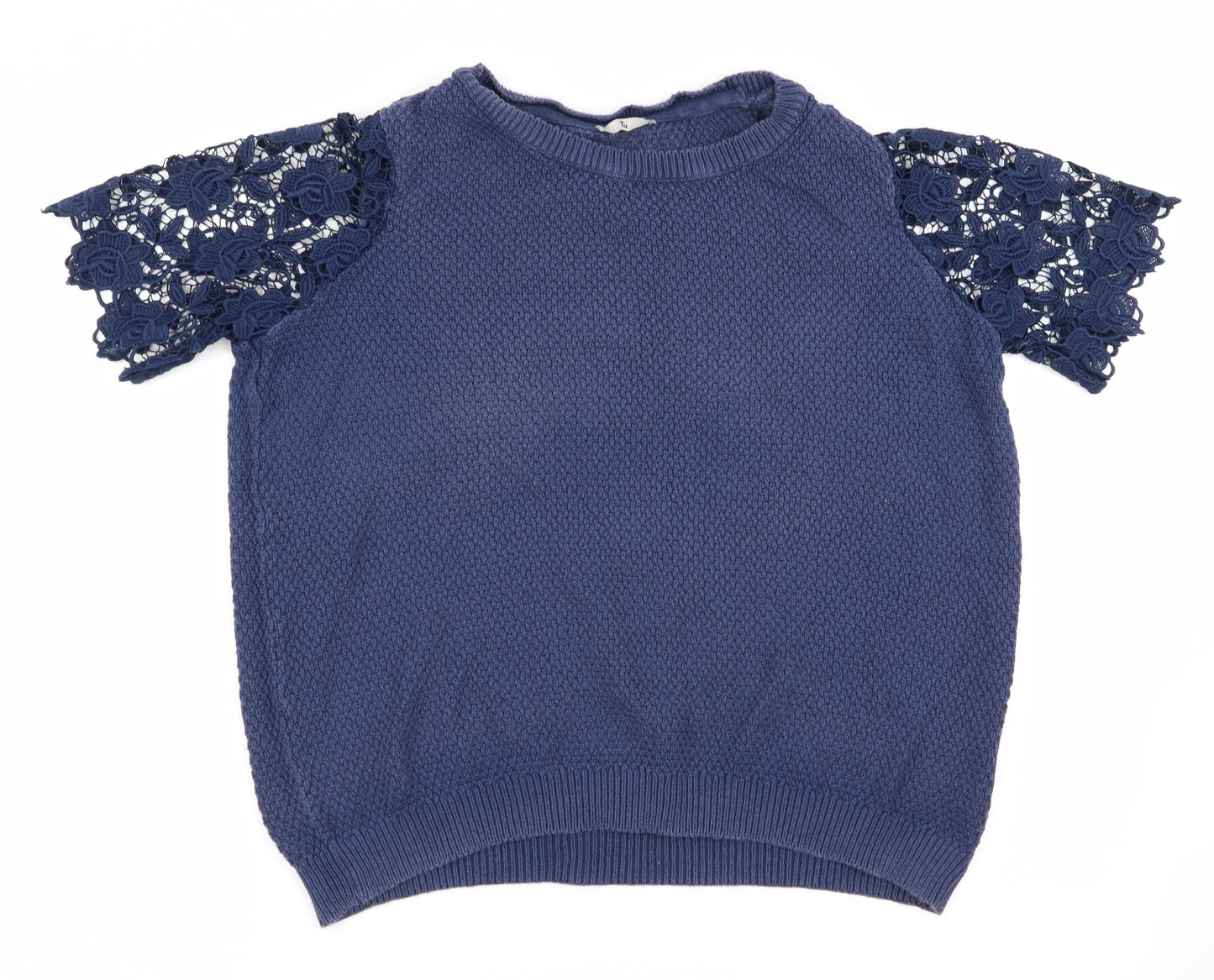 TU Womens Blue   Pullover Jumper Size 12  - Lace sleeves