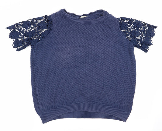TU Womens Blue   Pullover Jumper Size 12  - Lace sleeves