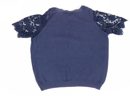 TU Womens Blue   Pullover Jumper Size 12  - Lace sleeves