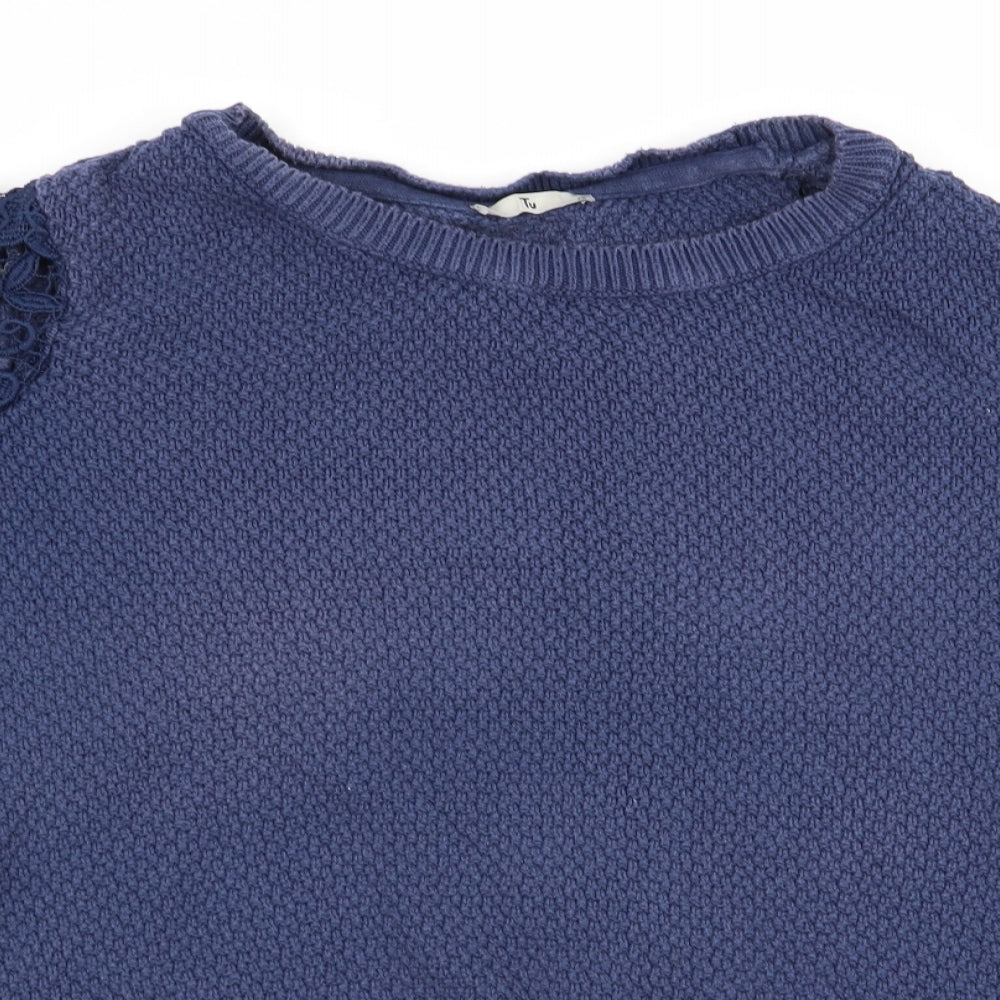 TU Womens Blue   Pullover Jumper Size 12  - Lace sleeves